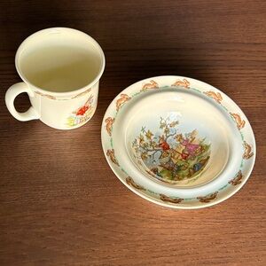BUNNYKINS - Classic Cream Children's Mug and Bowl Set - 1976-87 Vintage